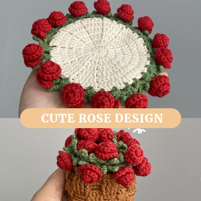 DIY-Materialpaket für handgefertigte Rosen-Untersetzer