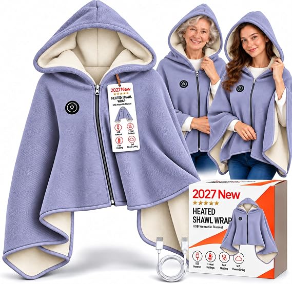 🔥💥2027 Upgrade Heated Shawl Wraps for Women, Cordless Ceated Blanket