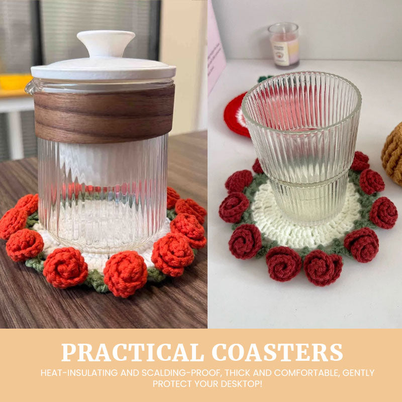 DIY-Materialpaket für handgefertigte Rosen-Untersetzer