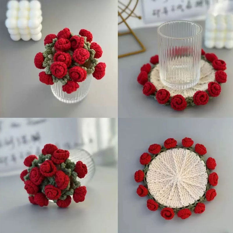 DIY-Materialpaket für handgefertigte Rosen-Untersetzer