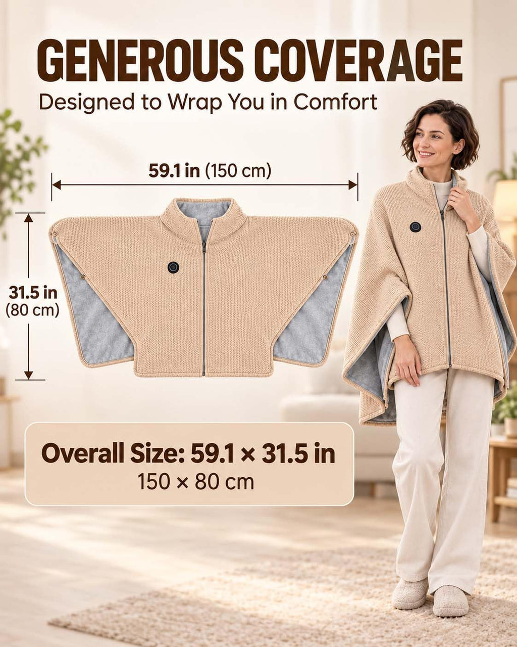 🔥💥2027 Upgrade Heated Shawl Wraps for Women, Cordless Ceated Blanket