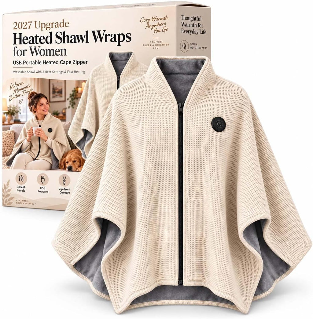 🔥💥2027 Upgrade Heated Shawl Wraps for Women, Cordless Ceated Blanket