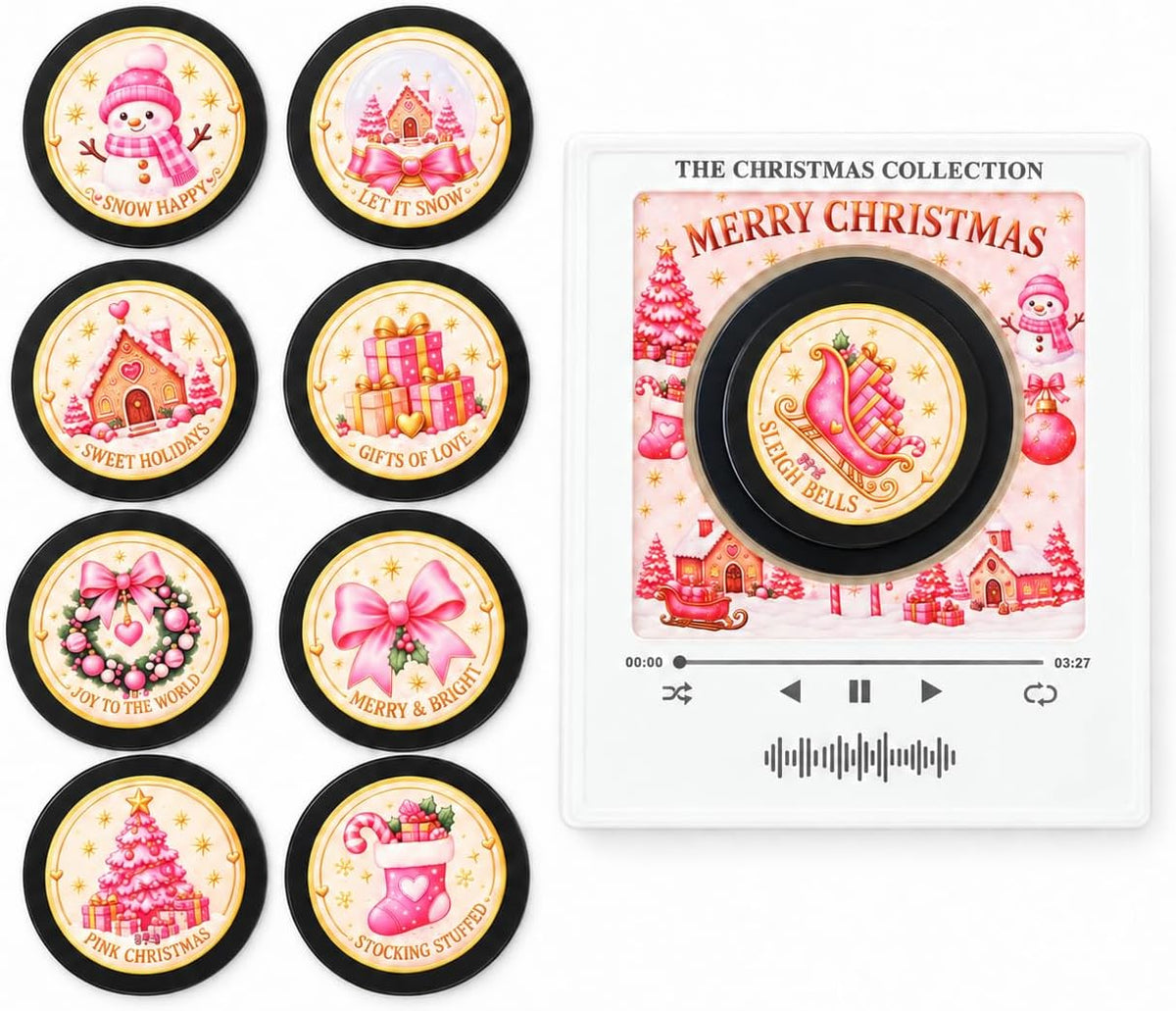 🎄Christmas Magnetic Vinyl Player for Fridge with Spinning Vinyl Record🎶