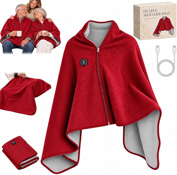 🔥💥2027 Upgrade Heated Shawl Wraps for Women, Cordless Ceated Blanket