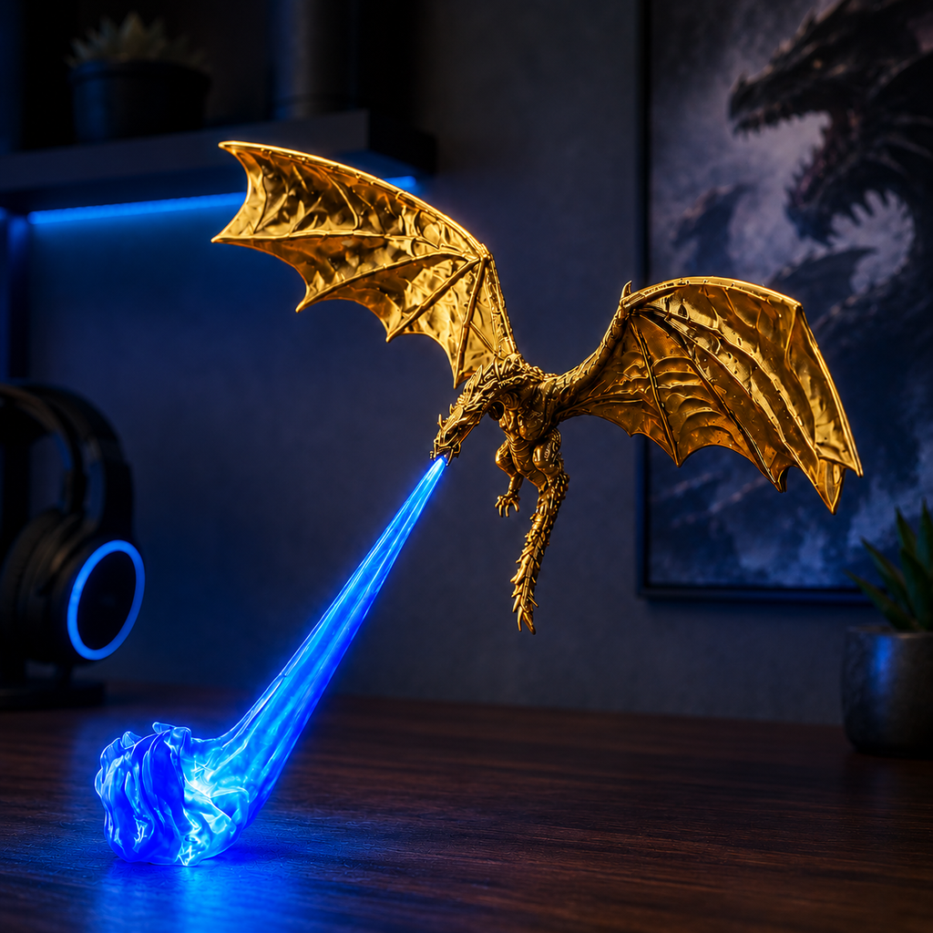 Drachenatem LED-Dekoleuchte – Feuer & Eis Fantasy-Drachendekoration