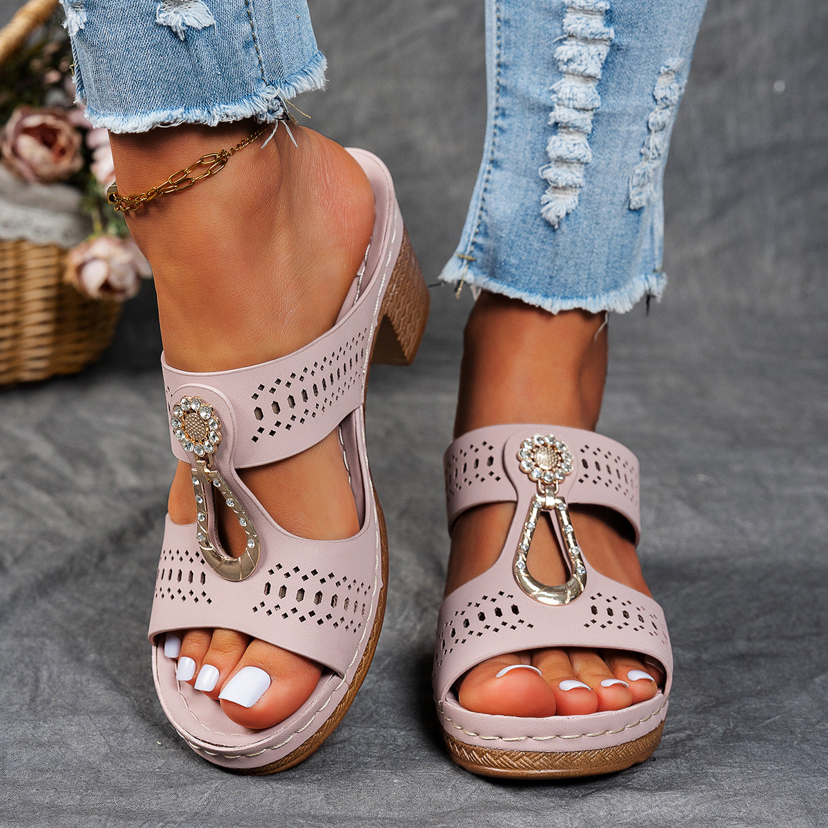 Orthopädische Sandalen mit Strass-Absatz ( 2 KAUFEN, VERSANDKOSTENFREI )