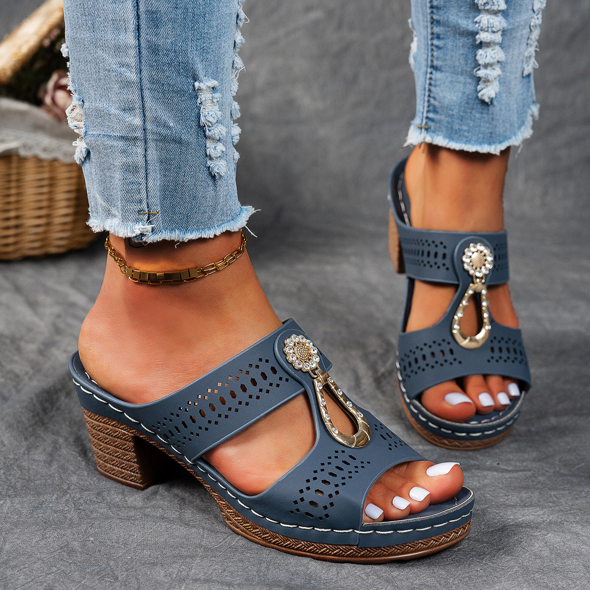 Orthopädische Sandalen mit Strass-Absatz ( 2 KAUFEN, VERSANDKOSTENFREI )