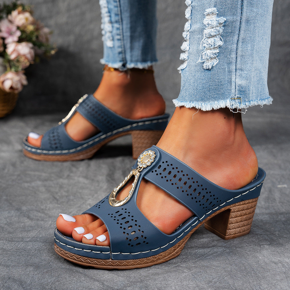 Orthopädische Sandalen mit Strass-Absatz ( 2 KAUFEN, VERSANDKOSTENFREI )