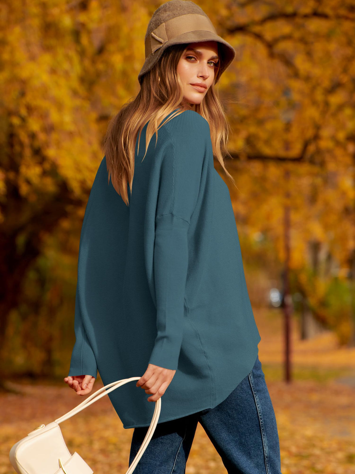 Women's Off Shoulder Long Sleeve Bat Sleeve
