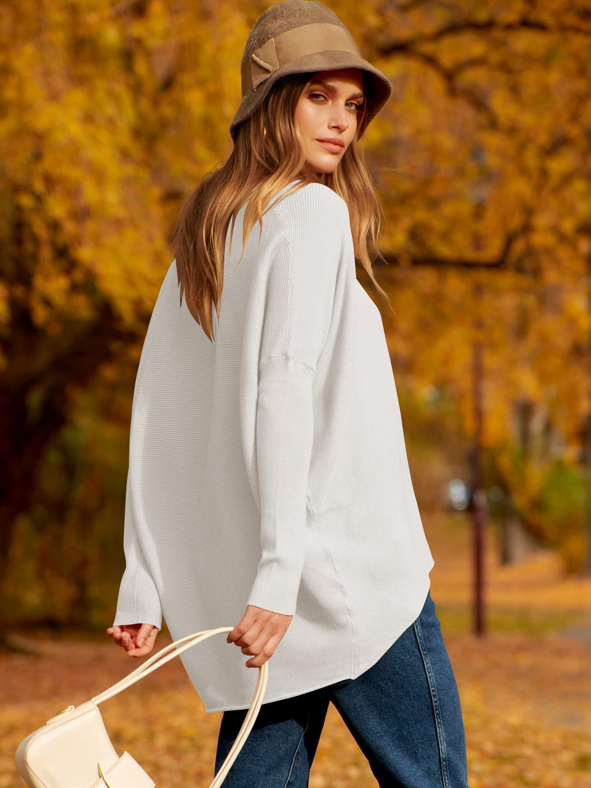 Women's Off Shoulder Long Sleeve Bat Sleeve